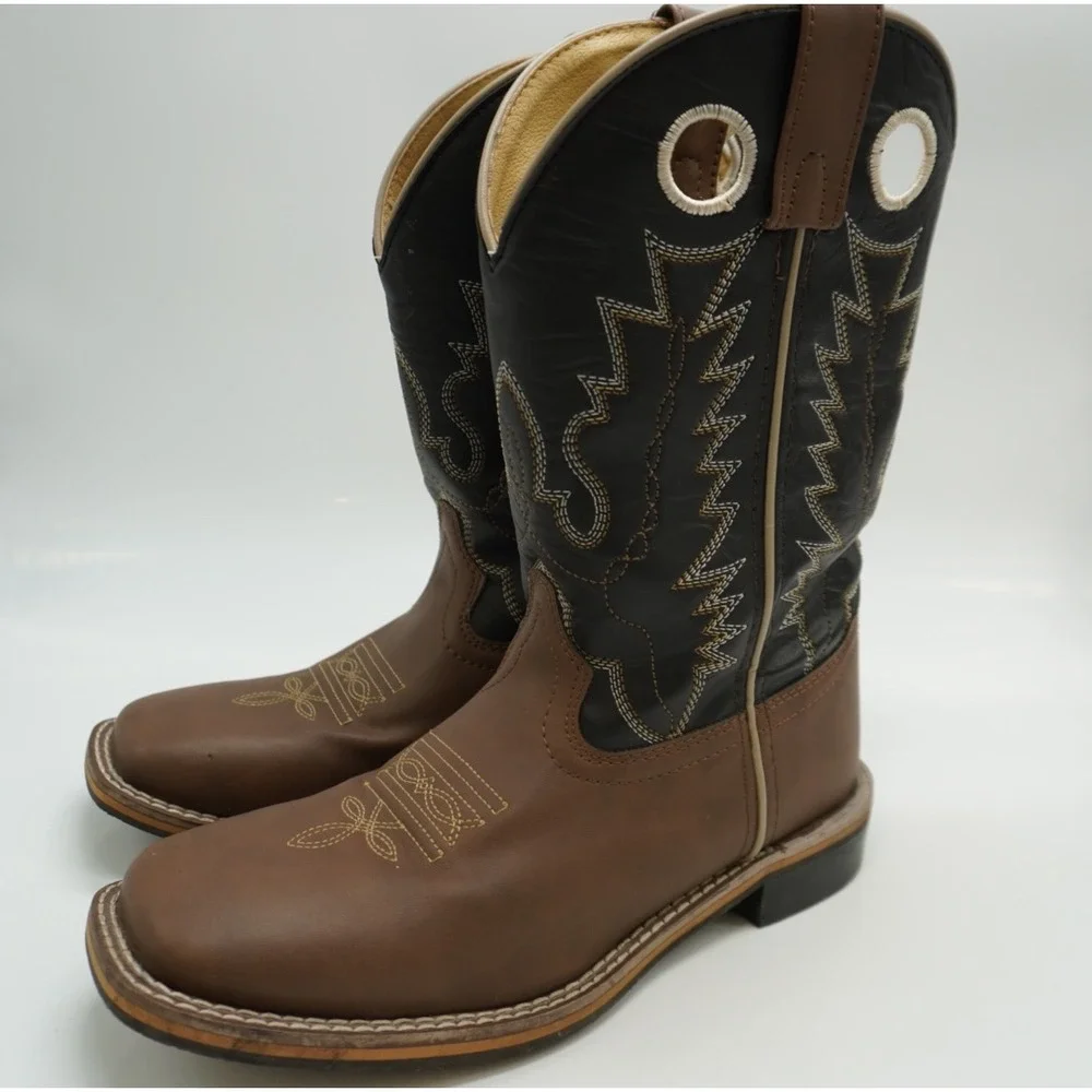 Smoky Mountain Boots Kids Denver Brown Black Western Cowboy Boots 1685Y Size 4R